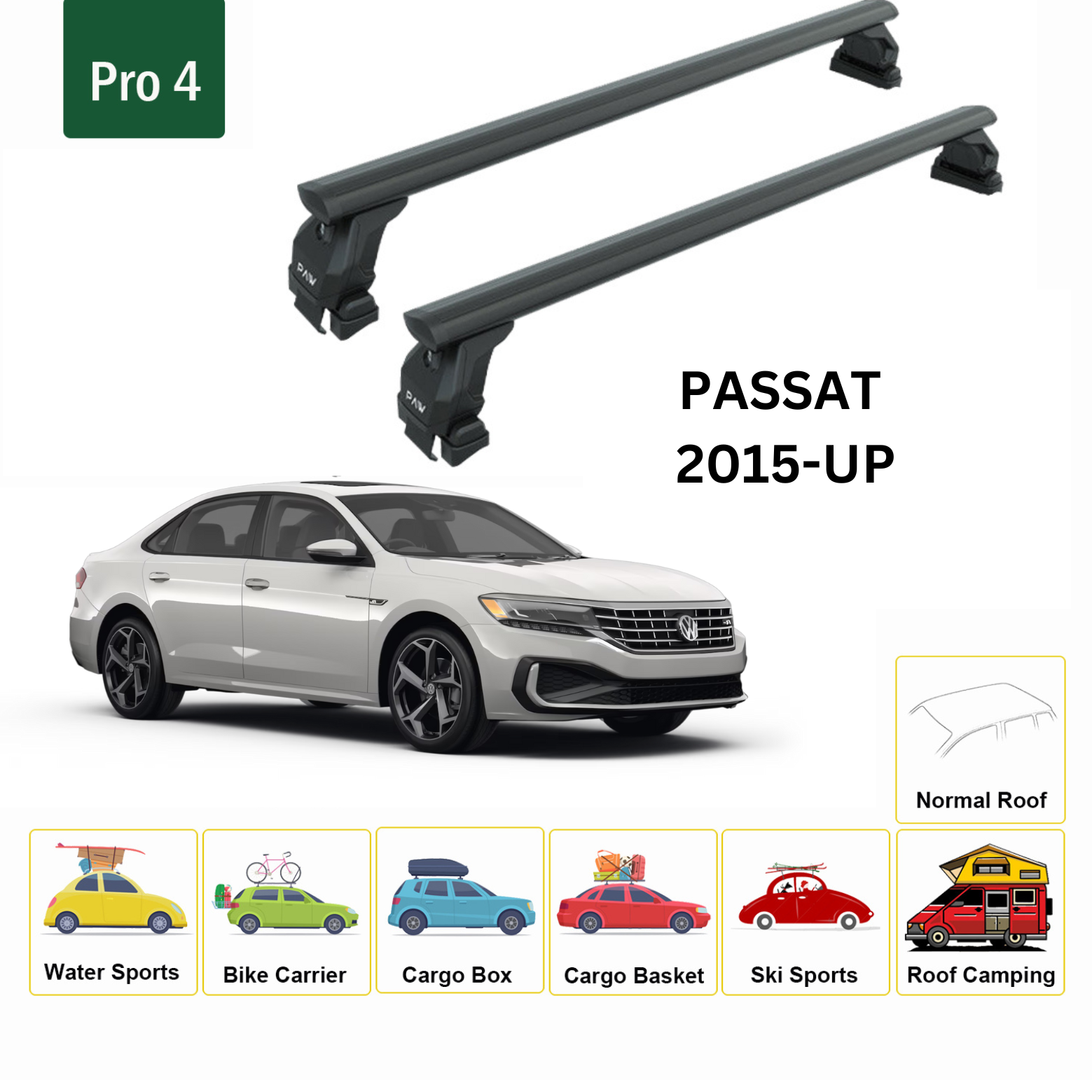 For Volkswagen Passat B6 2005-2011 Roof Rack Cross Bar Normal Roof Black For Volkswagen Passat B6 2005-2011 Roof Rack Cross Bar Normal Roof Black